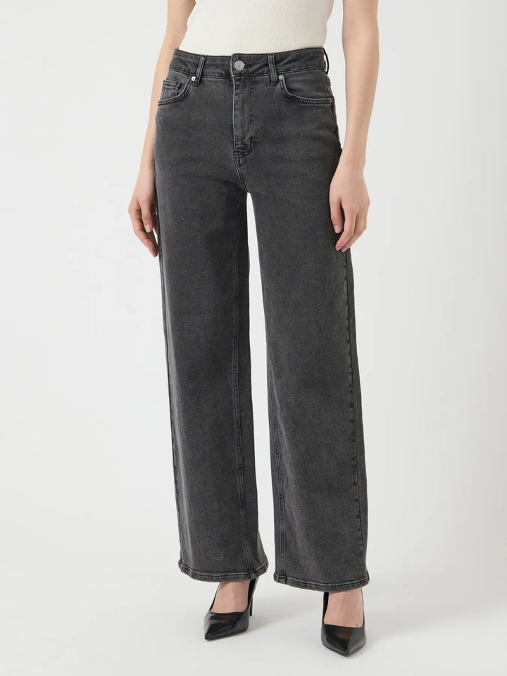 Yasrosie hw straight jeans s. - Dark Grey Denim