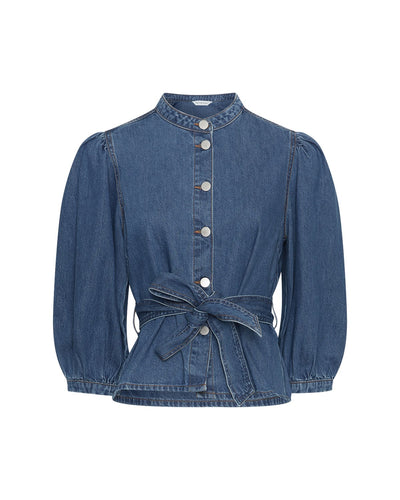 MSCHRylan Elena 3/4 Shirt - Mid Blue Wash