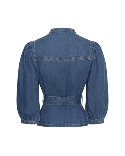 MSCHRylan Elena 3/4 Shirt - Mid Blue Wash