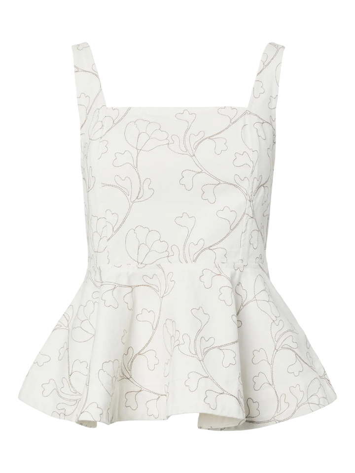 Yasbluma Sl Top - Star White W. Grey Emb.