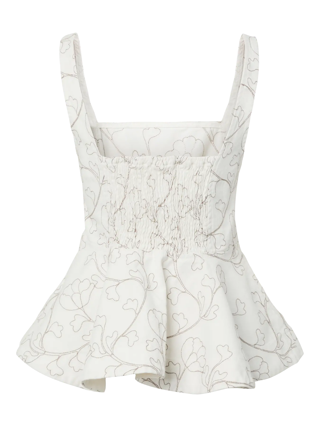 Yasbluma Sl Top - Star White W. Grey Emb.