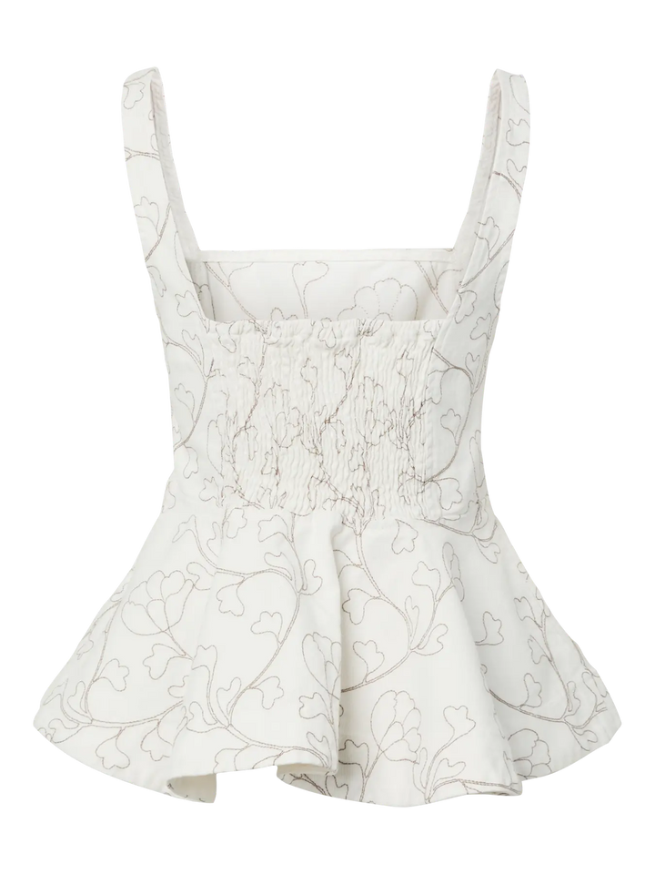 Yasbluma Sl Top - Star White W. Grey Emb.