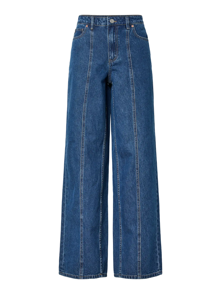 Yaselsie Mw Wide Jeans - Medium Blue Denim