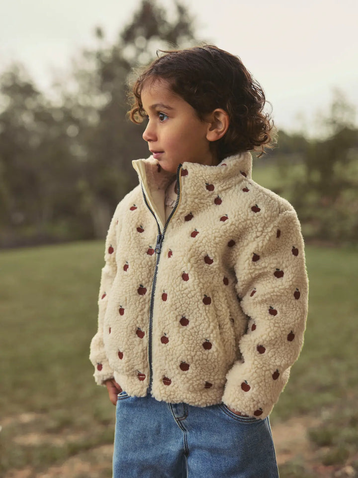 Nmfnalo Sia Sherpa Loose Jacket Lil - Turtledove Apples