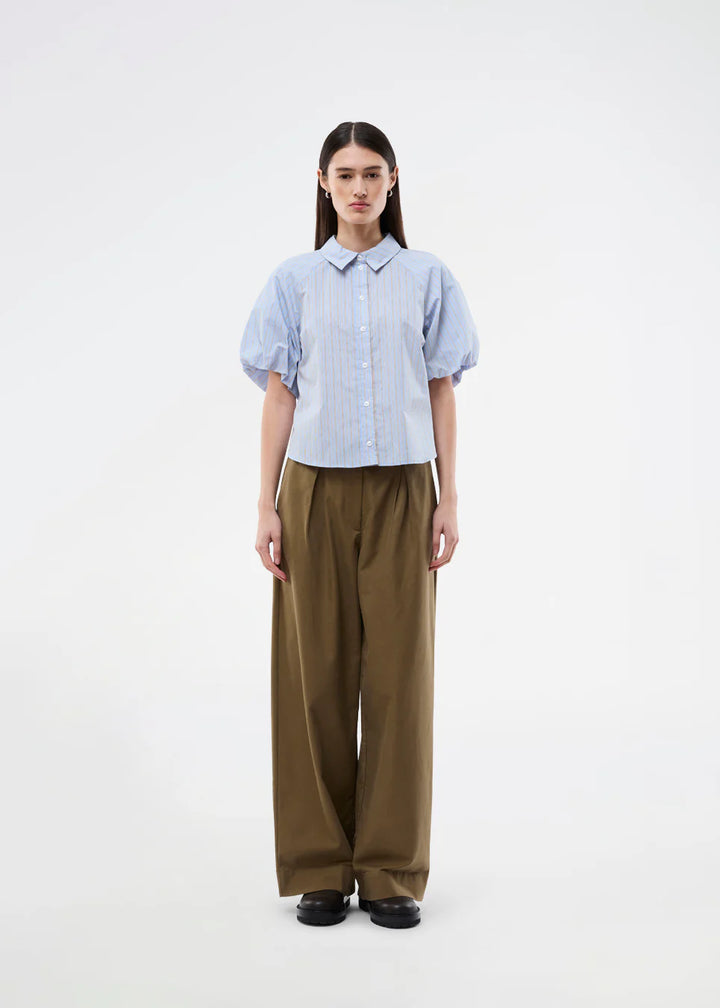 Augustamd shirt - Blue Brown stripe