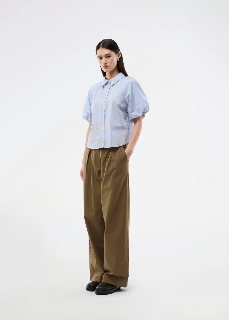 Augustamd shirt - Blue Brown stripe