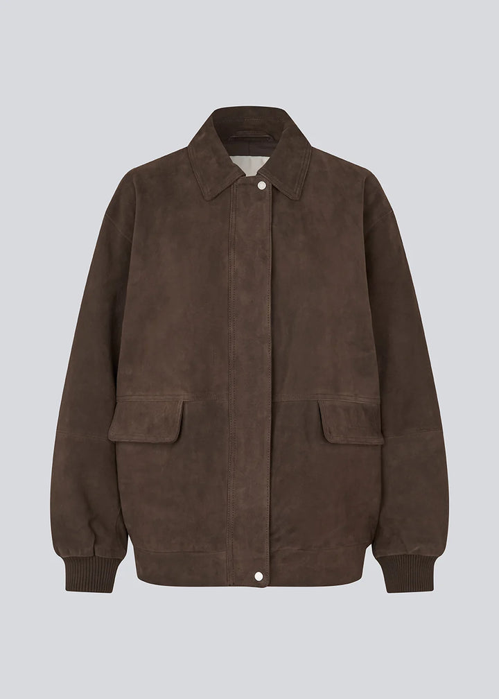 Barkmd leather jacket - Seal Brown