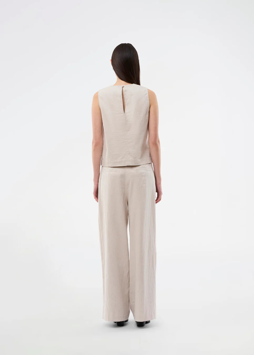 Galemd linen top - Beige melange