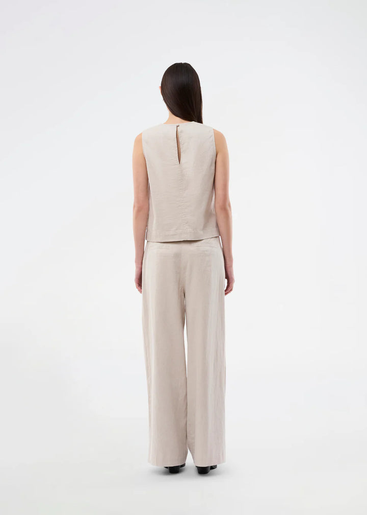 Galemd linen top - Beige melange
