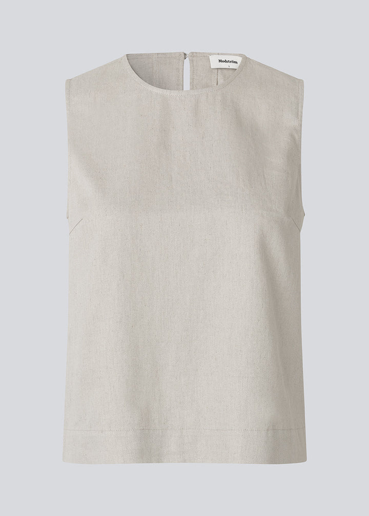 Galemd linen top - Beige melange