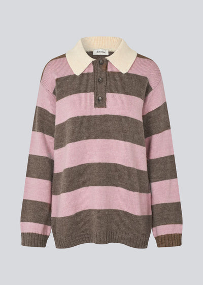 Pelhammd stripe polo - Lilac Chocolate Stripe