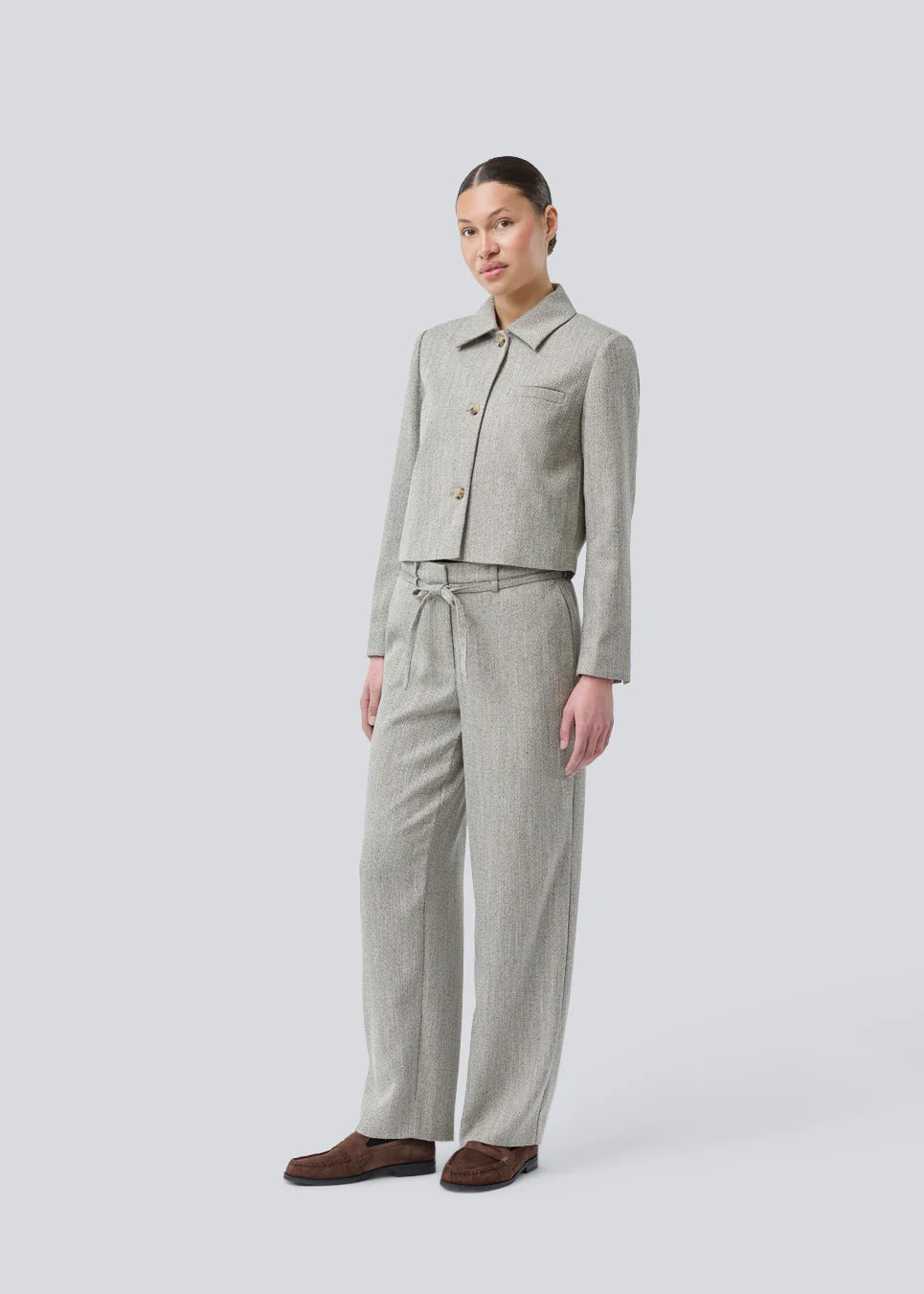 Popemd pants - Herringbone speckle