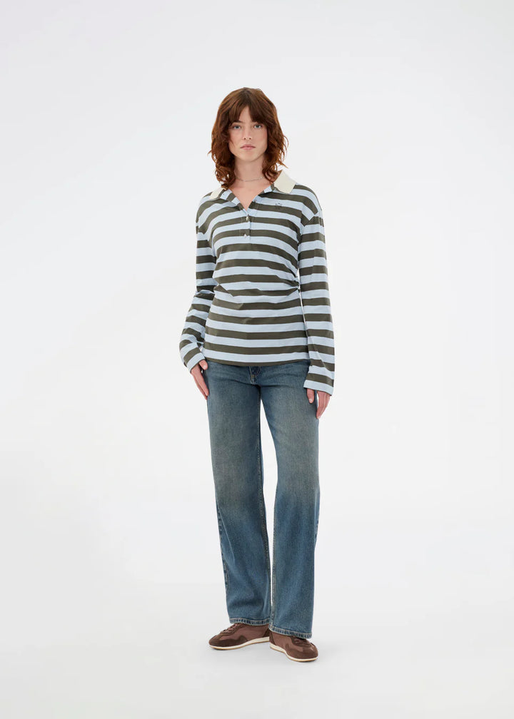 Stetsonmd LS stripe polo - Cashmere Beluga Stripe