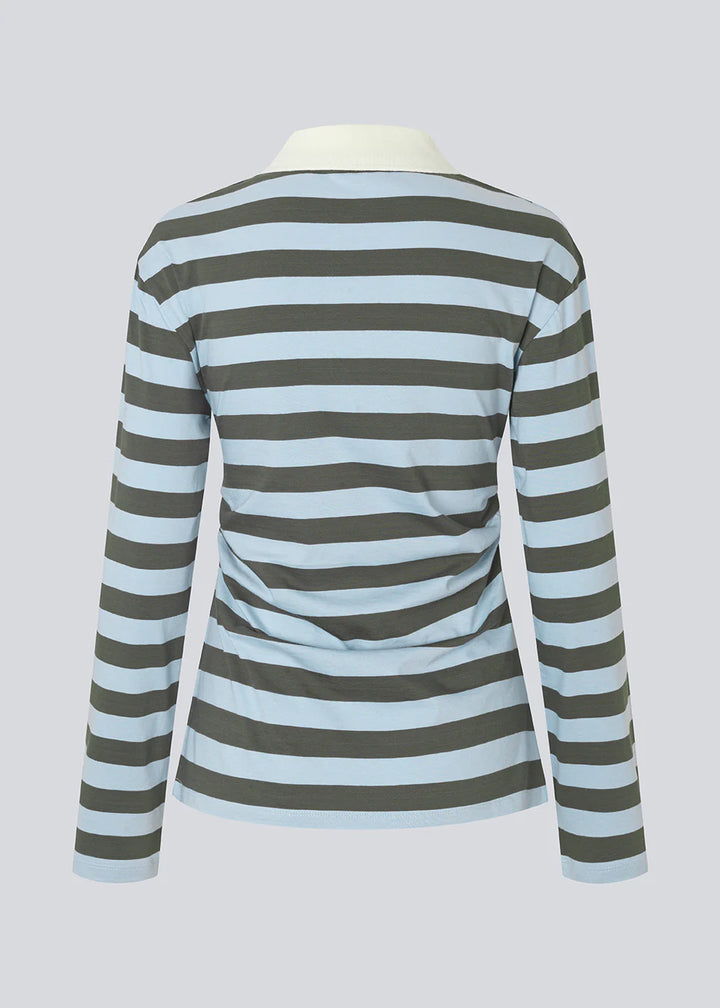 Stetsonmd LS stripe polo - Cashmere Beluga Stripe