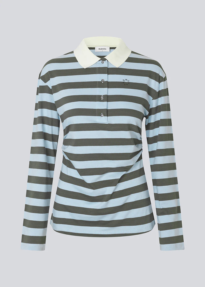 Stetsonmd LS stripe polo - Cashmere Beluga Stripe