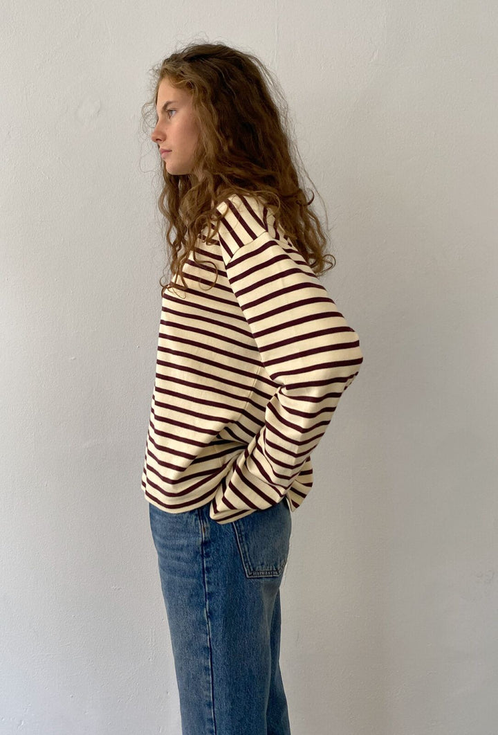 Nete Stripe - Off White/Bordeaux