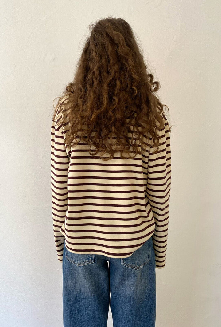 Nete Stripe - Off White/Bordeaux
