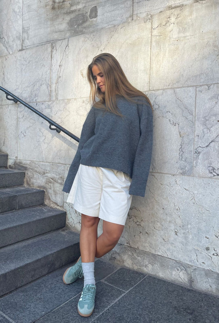 Olol O-Neck Knit - Dark Melange