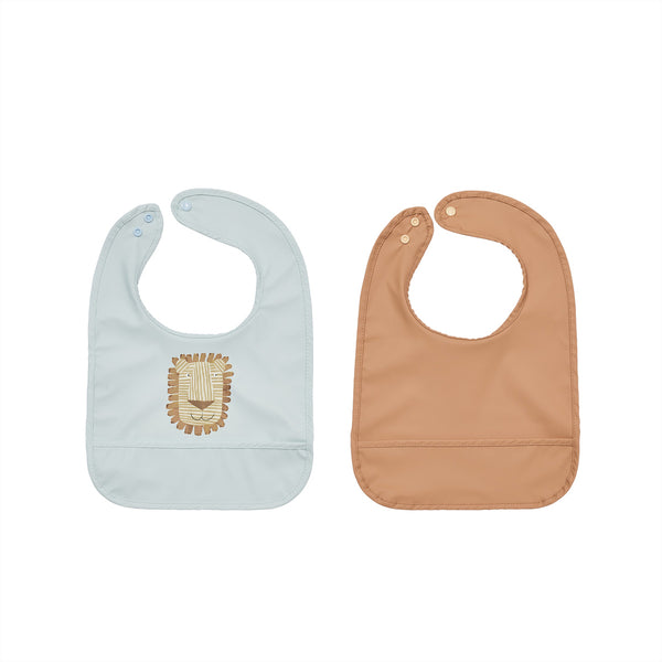 Lobo Lion Bib - Pack of 2 - Caramel / Ice Blue