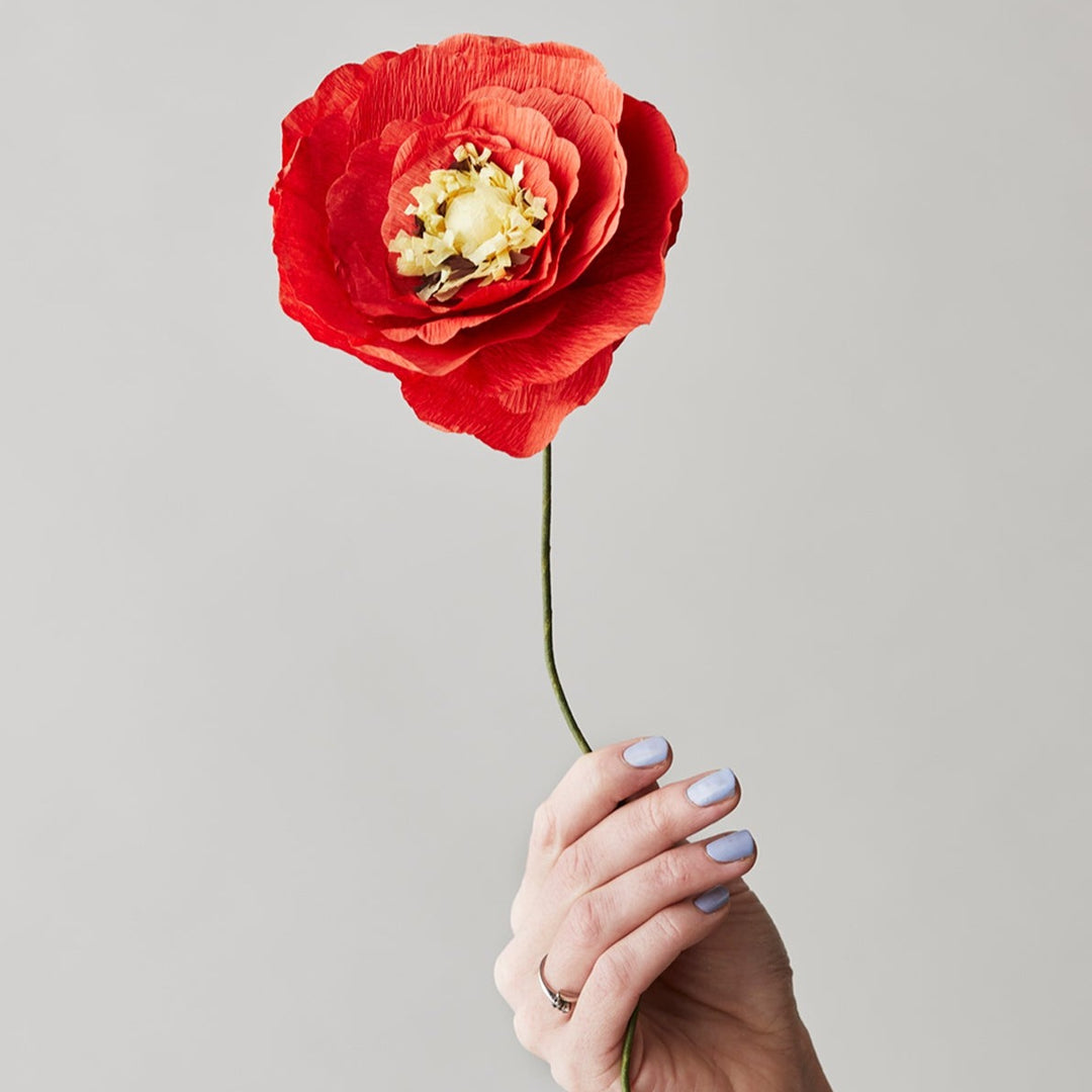 Papirblomst - Ice Poppy - Bright red