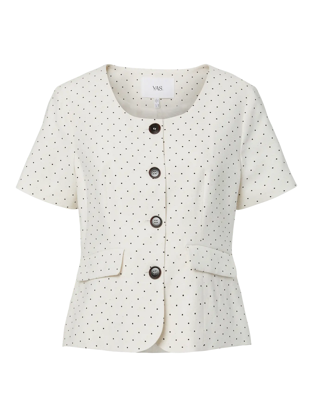 Yasdotly Ss Blazer - Star White W. Black Dots