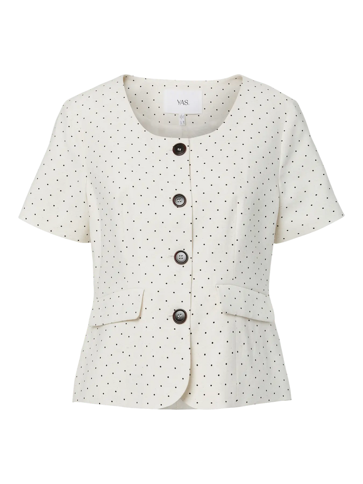 Yasdotly Ss Blazer - Star White W. Black Dots