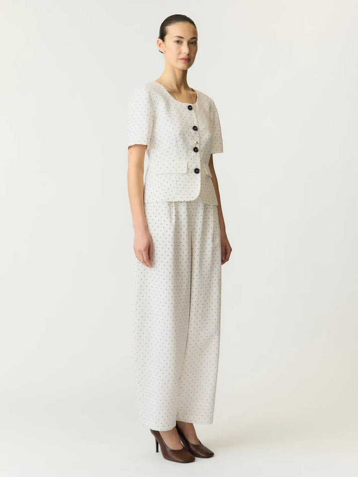 Yasdotly Ss Blazer - Star White W. Black Dots