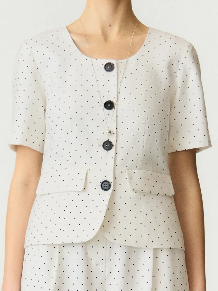 Yasdotly Ss Blazer - Star White W. Black Dots