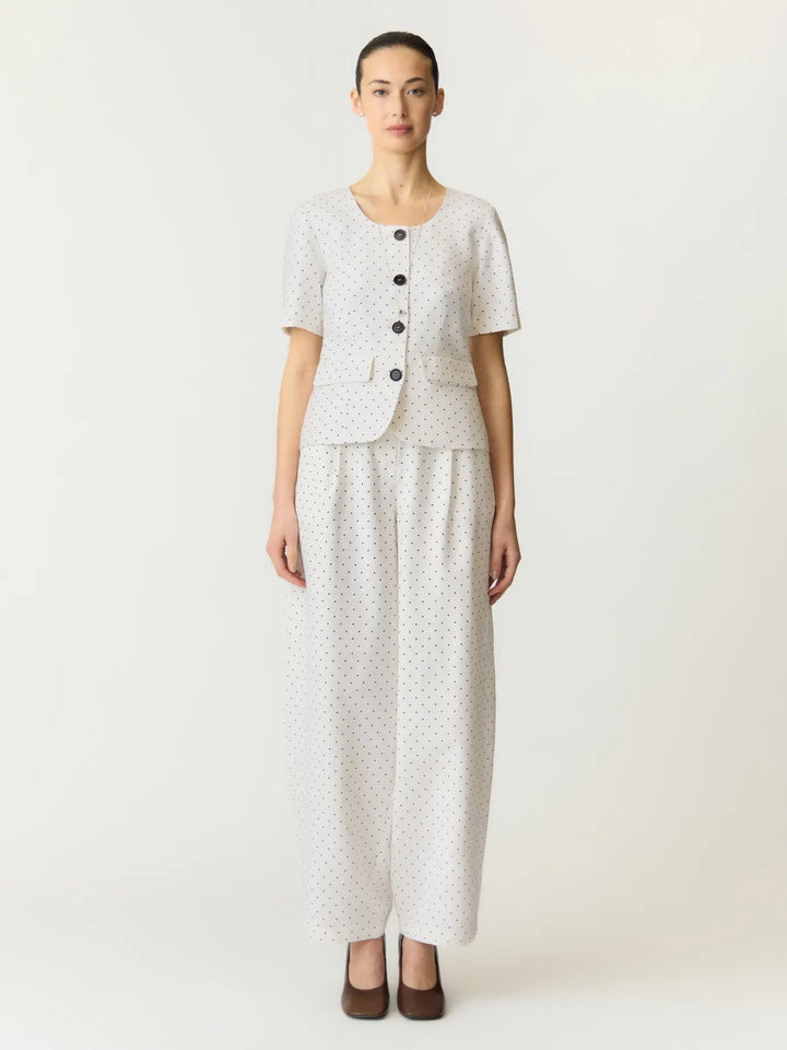 Yasdotly Ss Blazer - Star White W. Black Dots