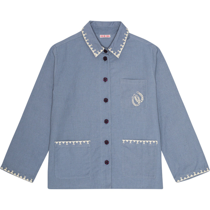 Polly Embroidery Jacket/Shirt - Sea