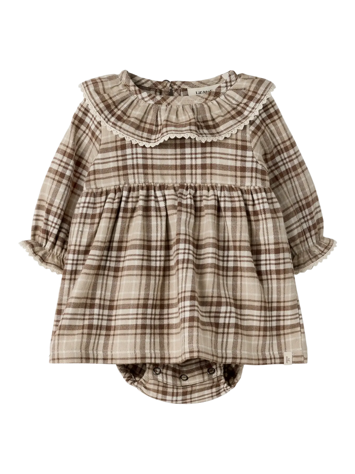 Nbfrenrik Ls Loose Body Dress Lil - White Pepper