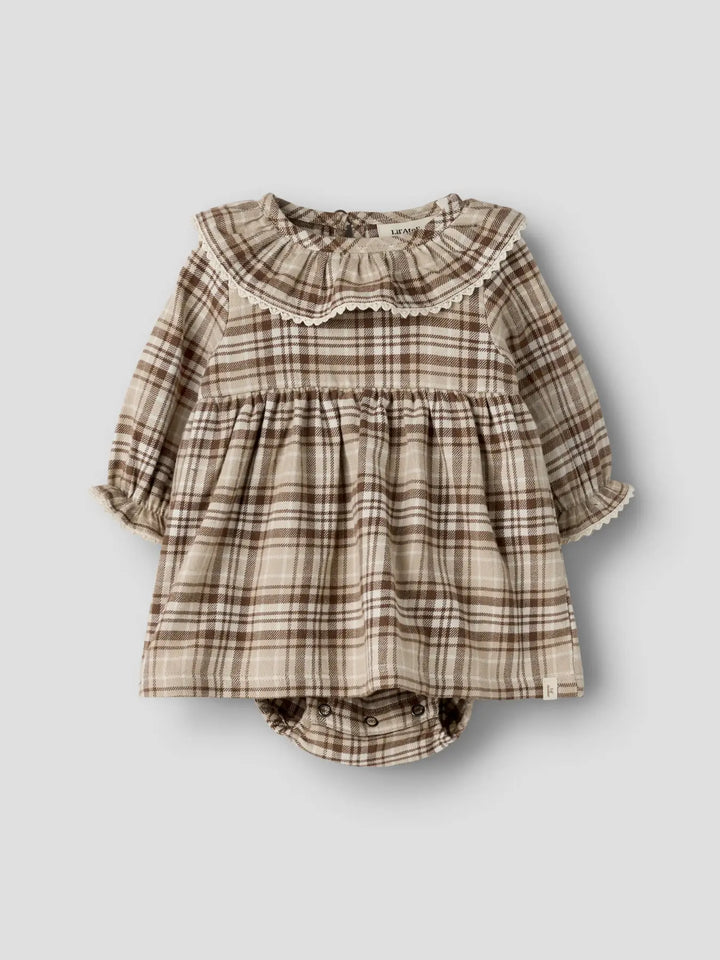 Nbfrenrik Ls Loose Body Dress Lil - White Pepper
