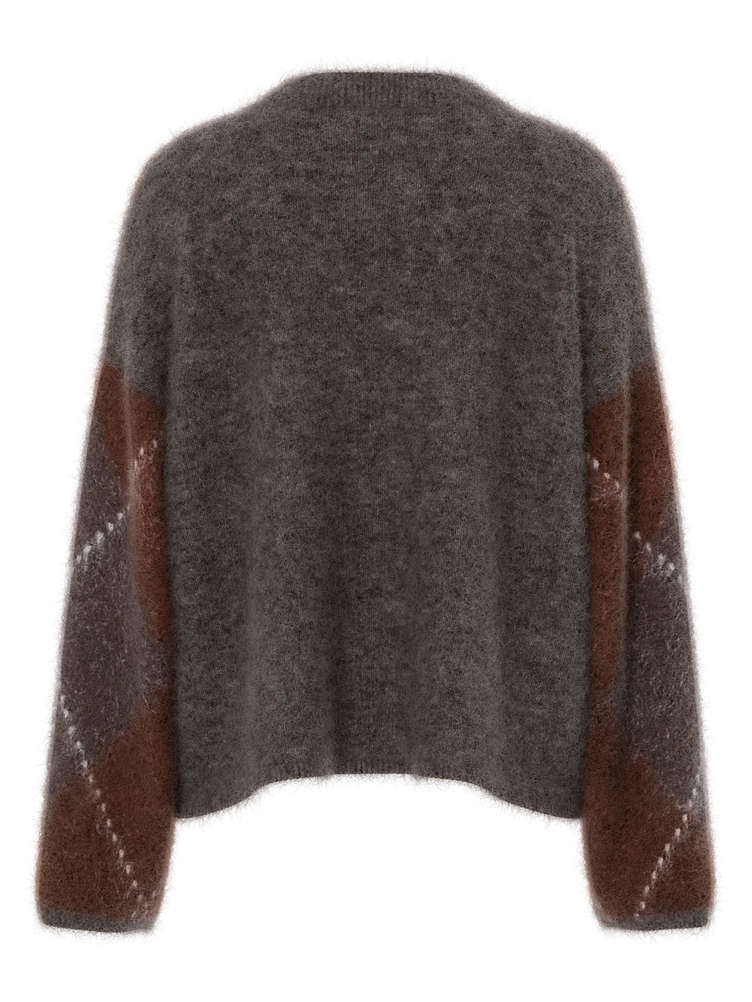 Yasargy Ls Mohair Blend Knit Pullover S. - Coffee Bean Incence/Sepia/Oatmeal
