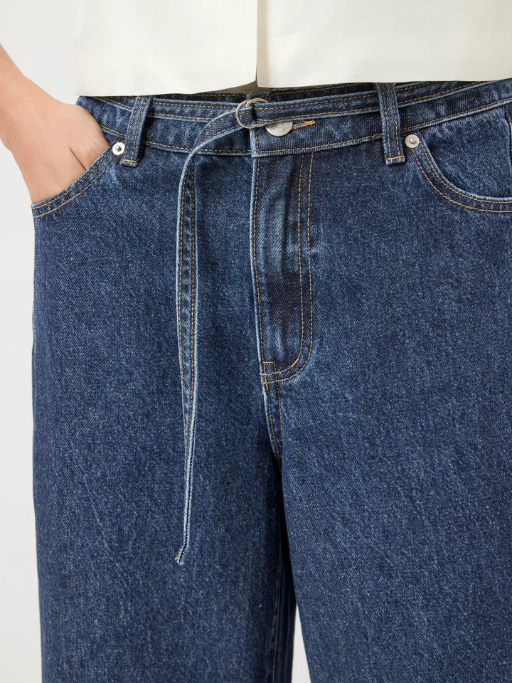 Yasalia Mw Belt Wide Jeans S. - Medium Blue Denim