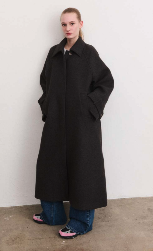 Magda Coat - Navy Houndstooth