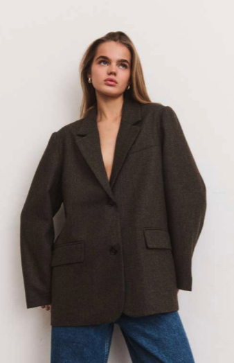 Solvej Wool Blazer - Brown Melange