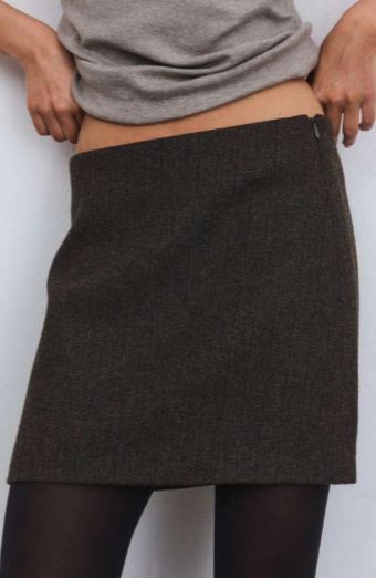 Louisa Wool Skirt - Brown Melange