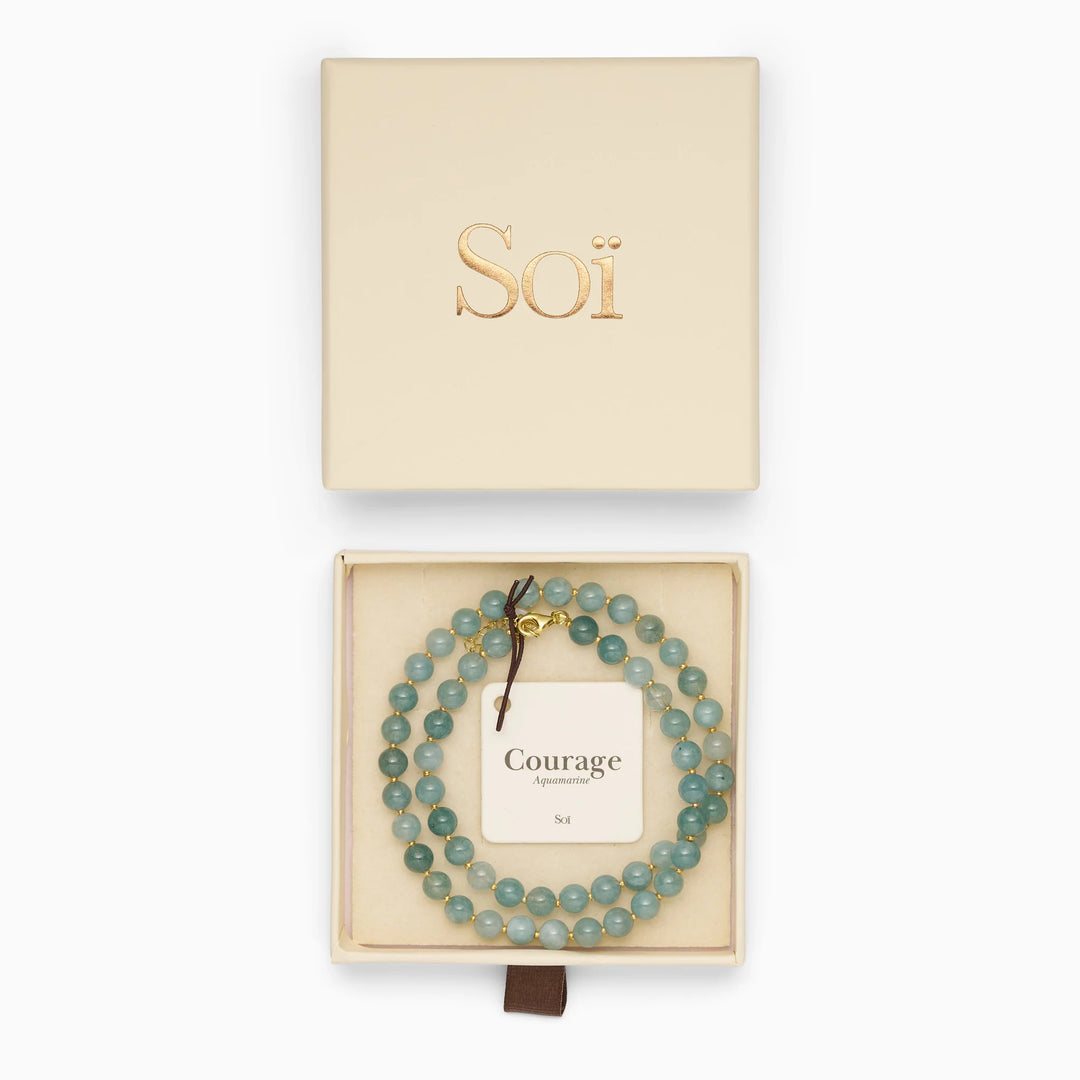 Halskjede - Hailey - Aquamarine (Courage)