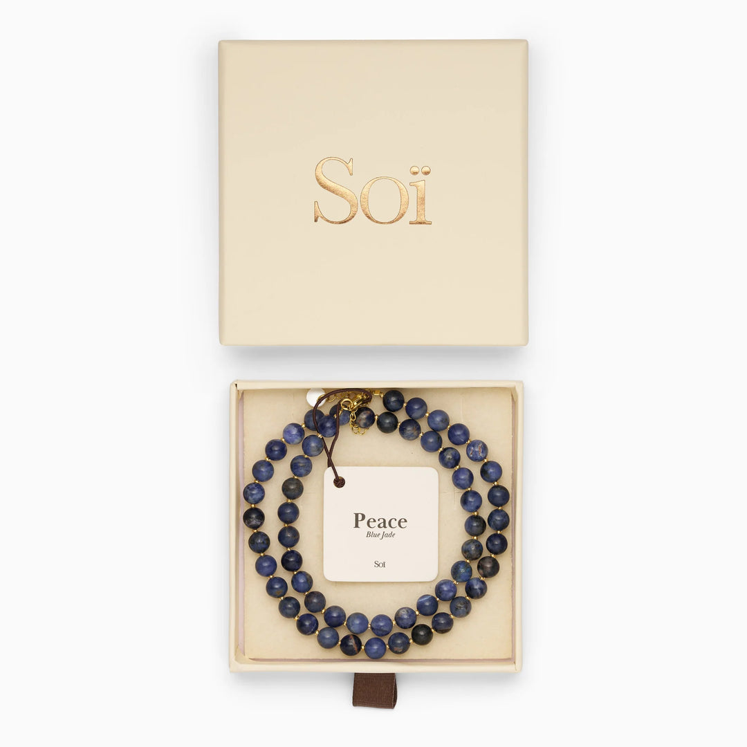 Halskjede - Hailey - Blue Jade (Peace)