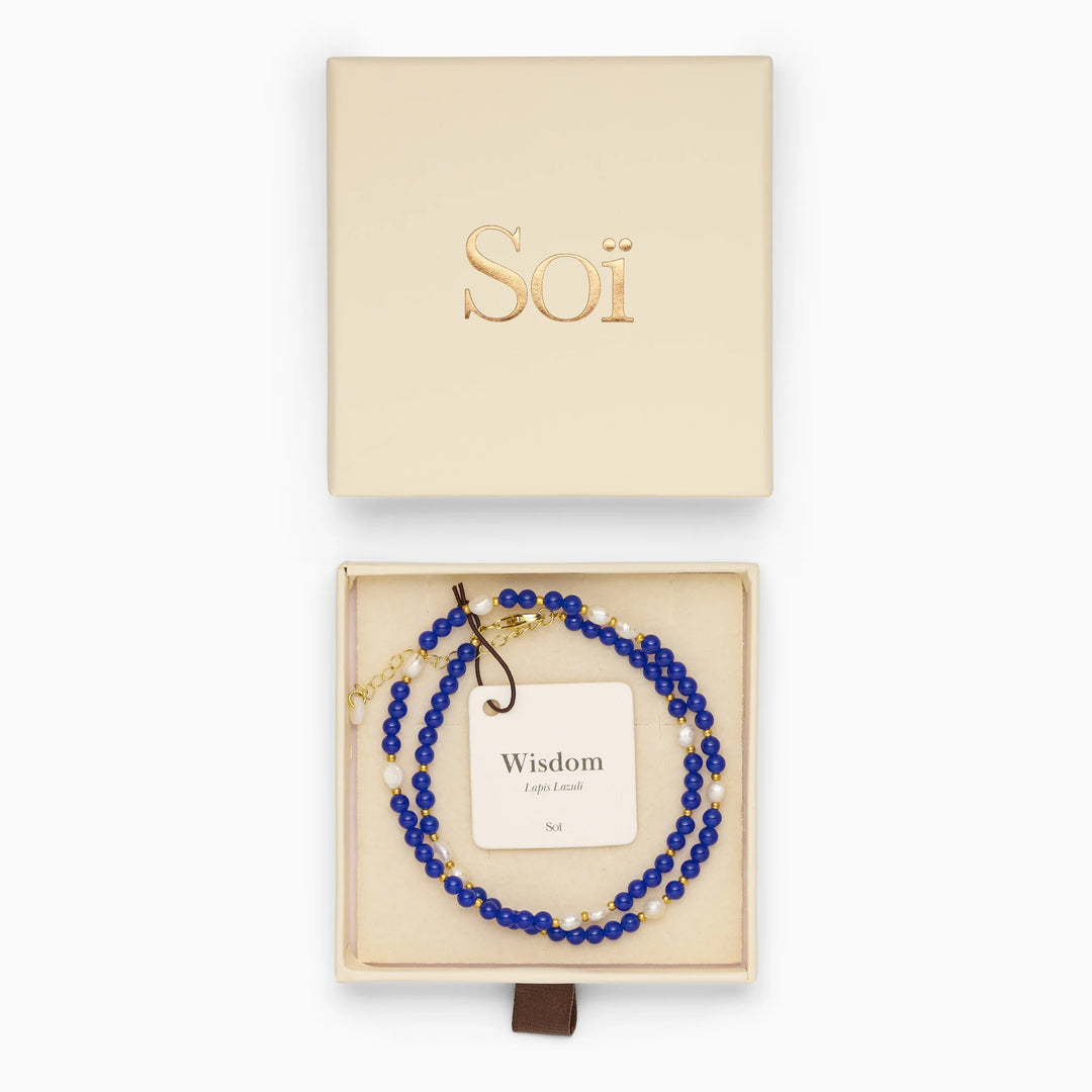 Halskjede - Ellie - Lapis Lazuli Pearl (Wisdom)