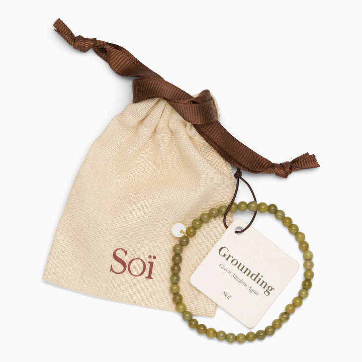 Armbånd - Petite - Green Alashan Agate (Grounding)