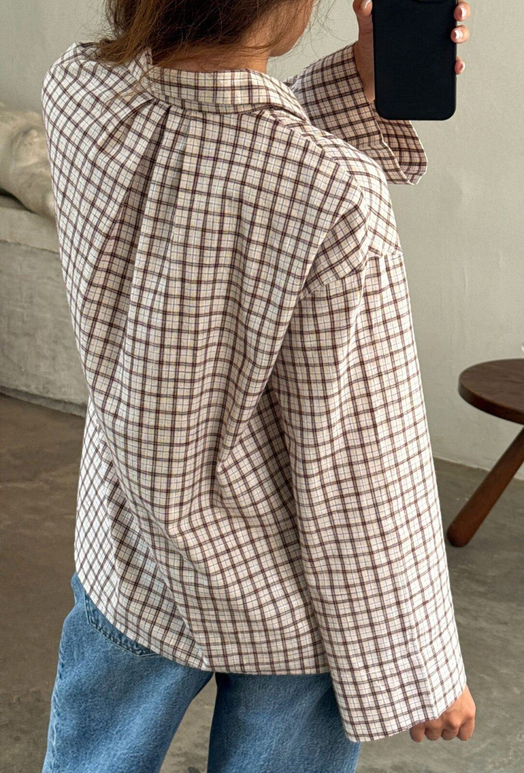 Tinsi Check Shirt - Bordeaux/beige