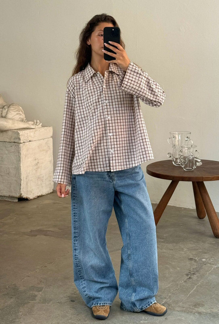 Tinsi Check Shirt - Bordeaux/beige