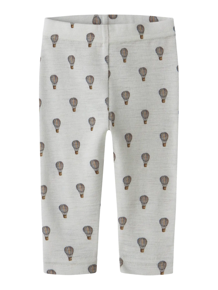 Nbmnoel Nor Wool Slim Legging Lil - Oyster Mushroom Airballoon
