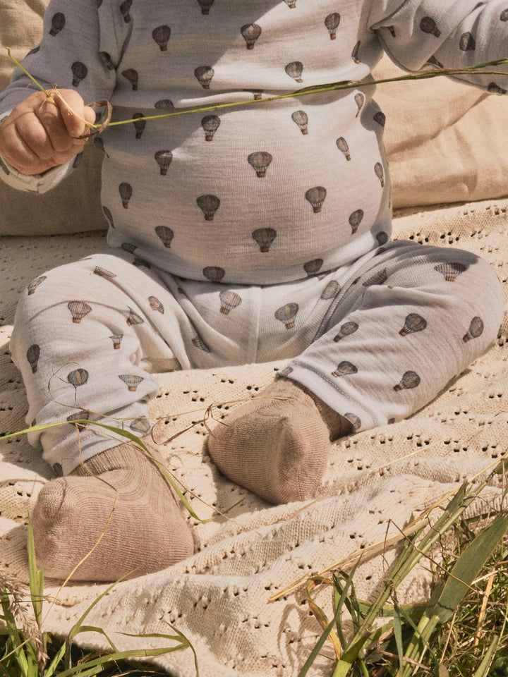 Nbmnoel Nor Wool Slim Legging Lil - Oyster Mushroom Airballoon