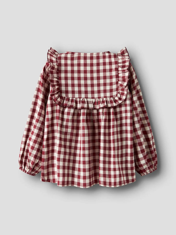 Nmfrio Ls Loose Shirt Lil - Red Dahlia
