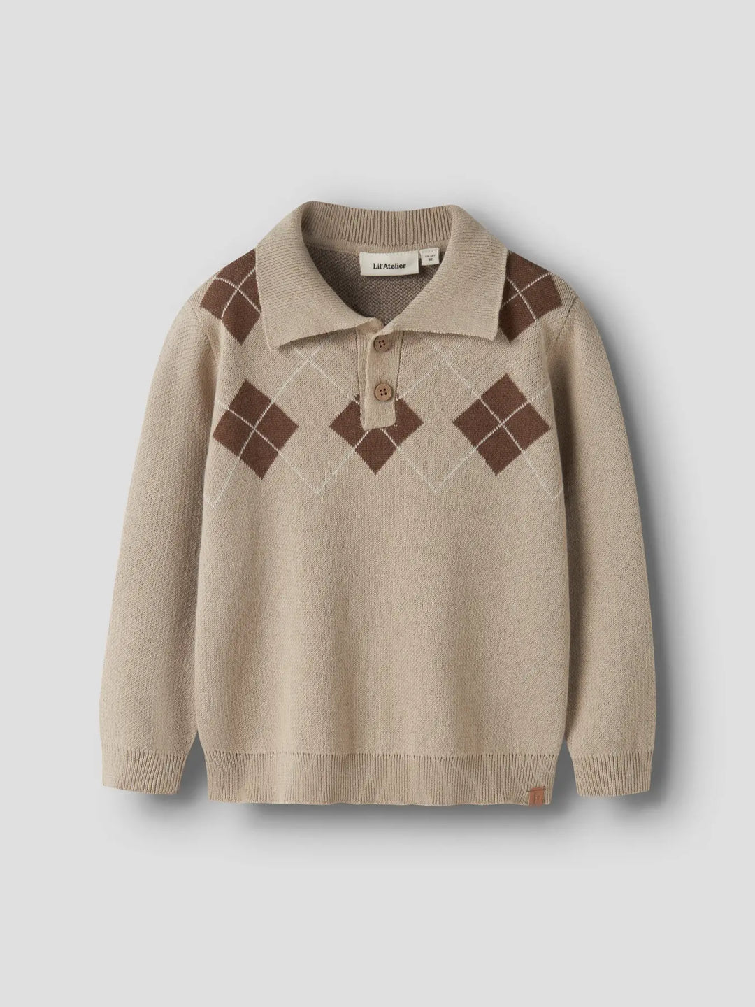 Nmmronan Ls Knit Polo Lil - White Pepper