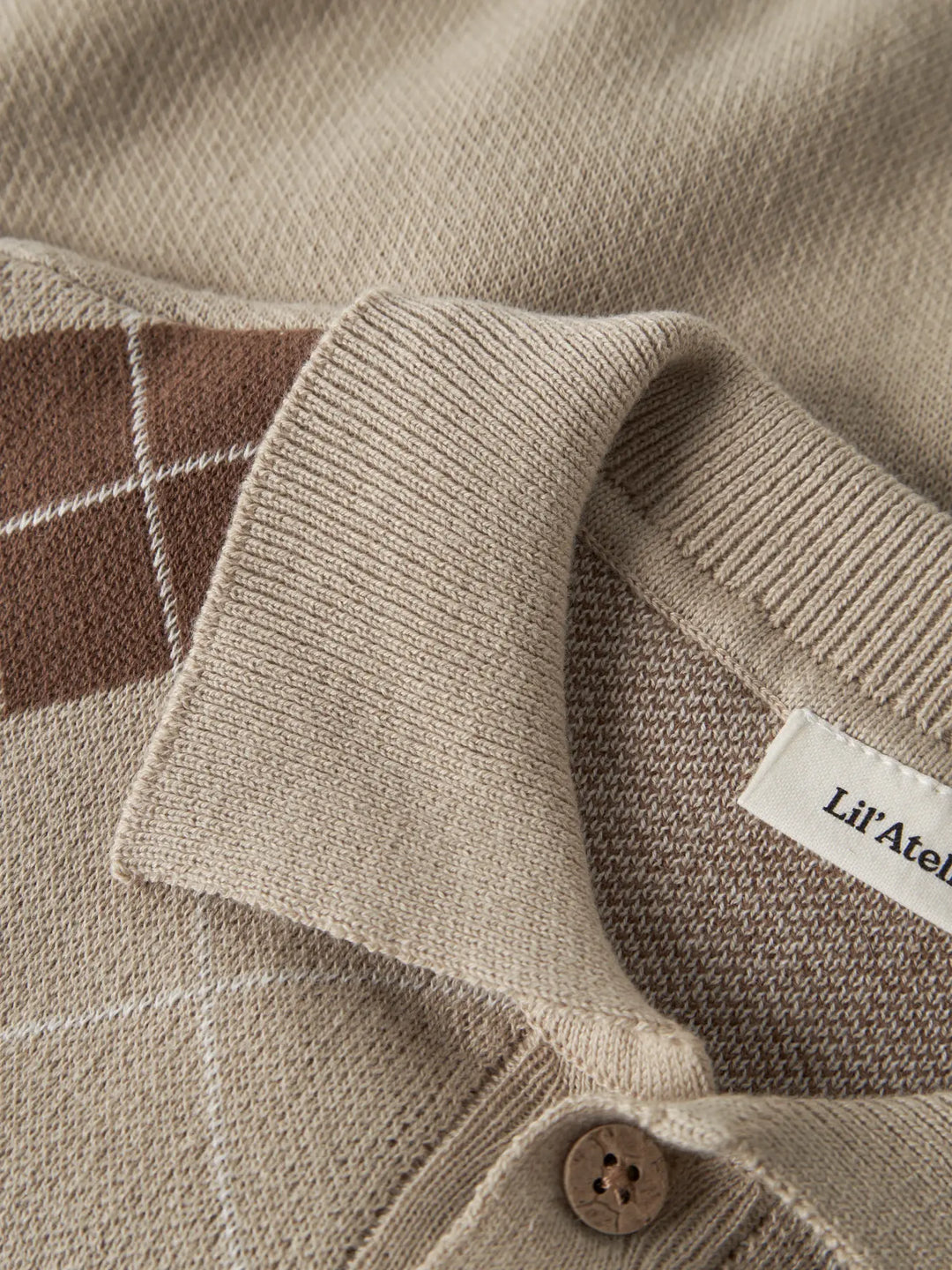 Nmmronan Ls Knit Polo Lil - White Pepper