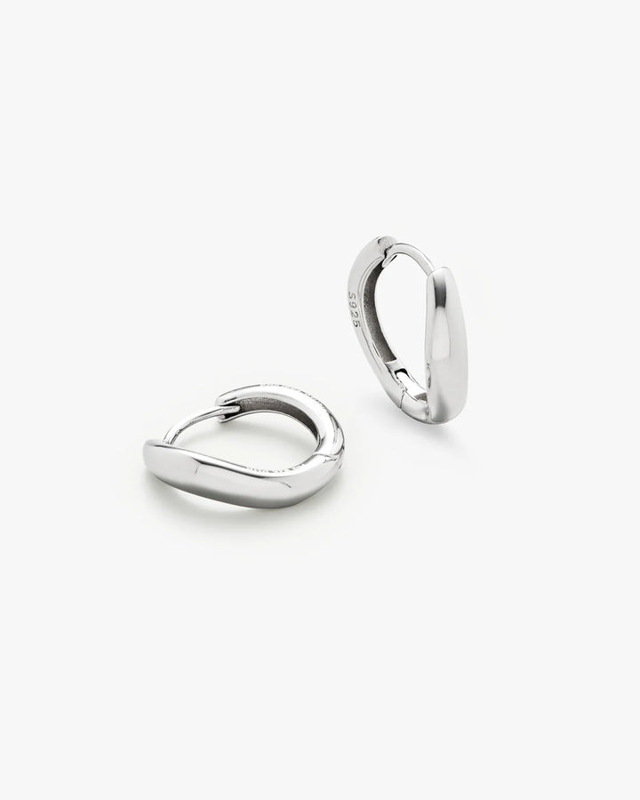 Wave Hoops Medium - Sølv