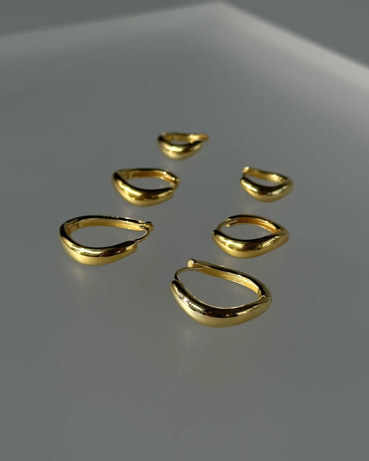 Wave Hoops Medium - Forgylt